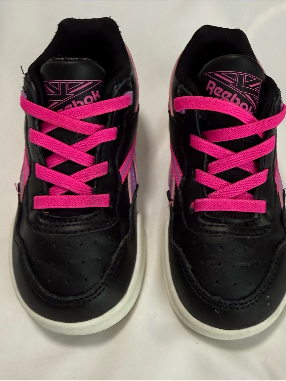 Reebok Kids Black and Hot Pink Low-Top Sneakers